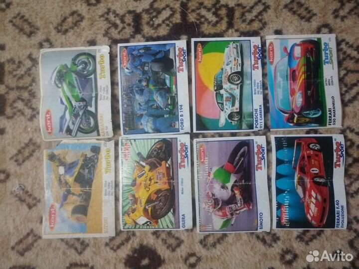 Вкладыши от жвачки turbo турбо