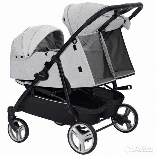 Коляска 2 в 1 для двойни Carrello Connect Grey