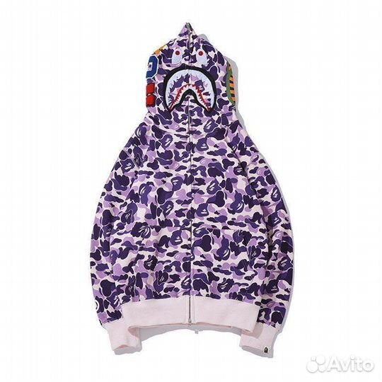 Зип худи Bape сиреневое