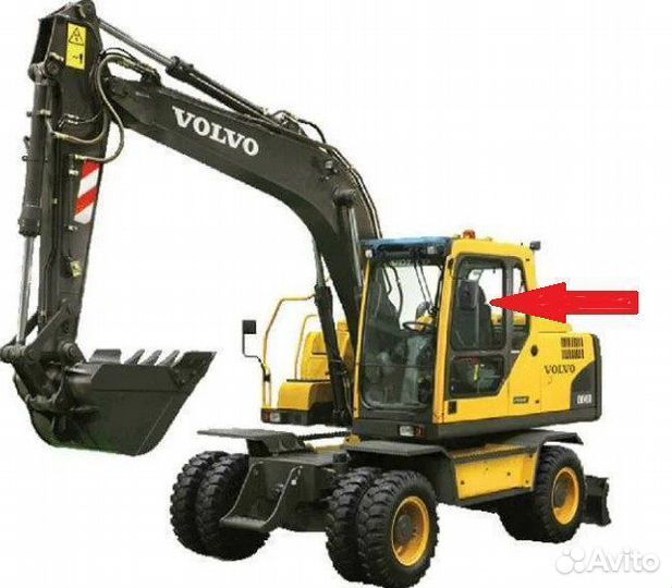 Стекло двери форточка на экскаватор Volvo EW