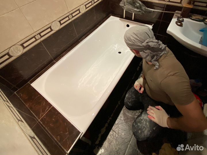 Реставрация ванн жидким акрилом, литьвым мрамором