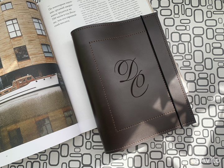 Кожаный блокнот А5 на кольцах
