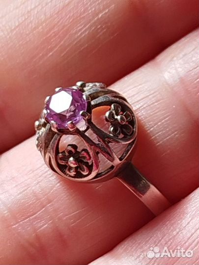Серебро СССР 875 проба серьги, кольцо