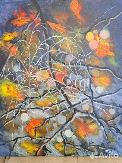 Картина маслом на холсте паутинка