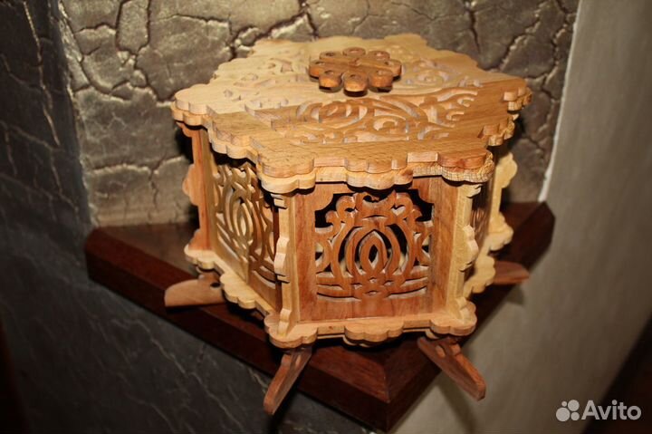 Шкатулка деревянная резная массив бука hand made