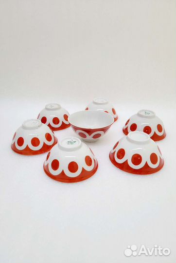 Пиалы чайные фарфор 7 шт (#974)