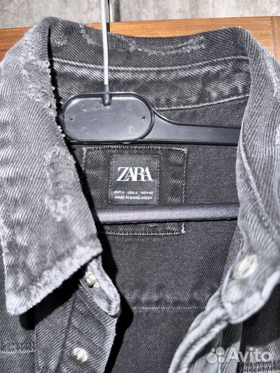 Джинсовая рубашка мужская zara (размер L)