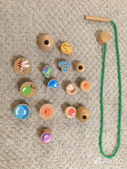 Игрушки для малышей, бусы деревянные