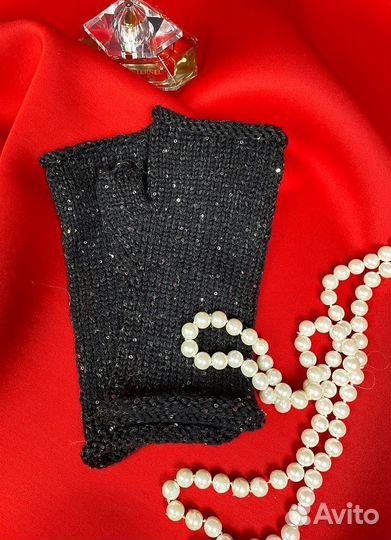 Вязаные митенки. Ручная работа