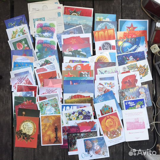 Советские открытки и карта Ленинград 1956