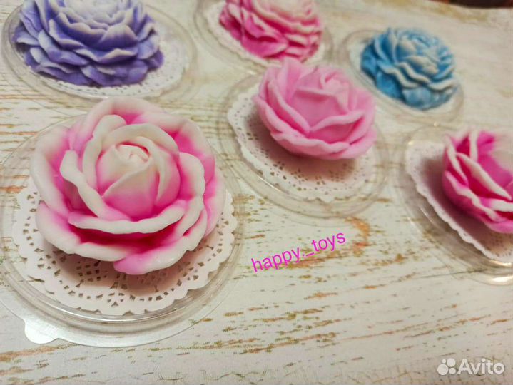 Мыло ручной работы - роза в куполе на 8 Марта