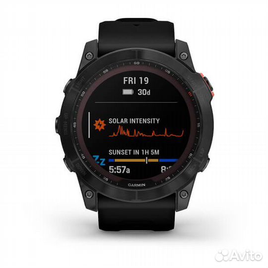 Часы Garmin fenix 7X Solar серый с черным ремешком