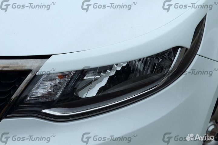 Тюнинг Реснички на Переднюю Оптику для Kia Rio 3