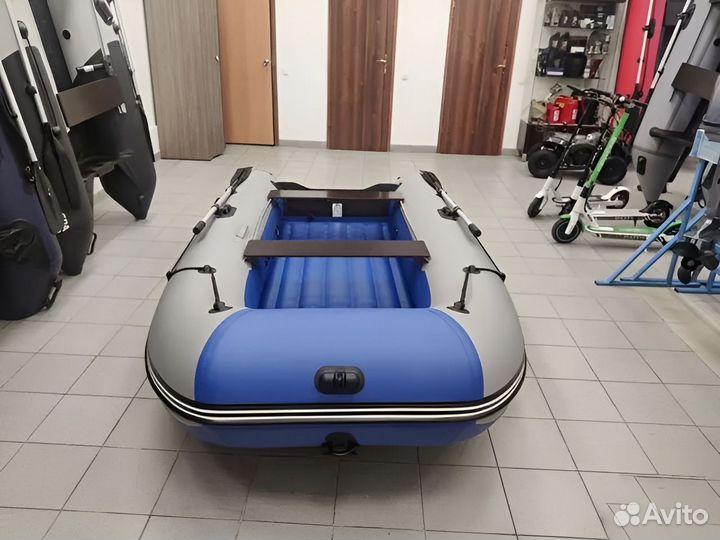 Лодка пвх Stormline Classic Air 380 серо-синяя