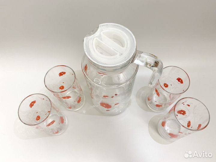 Кувшин со стаканами Pasabahce как новый