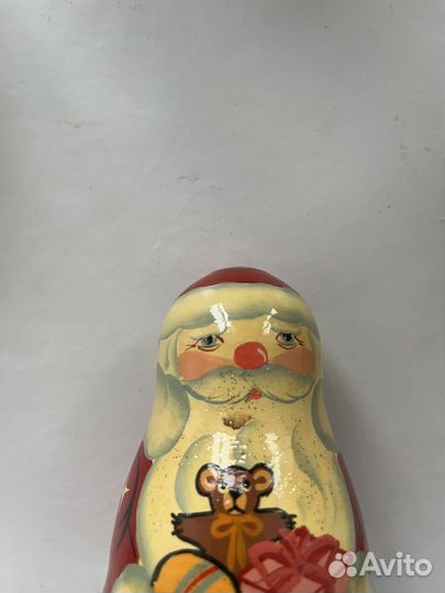 Деревянный Дед Мороз неваляшка