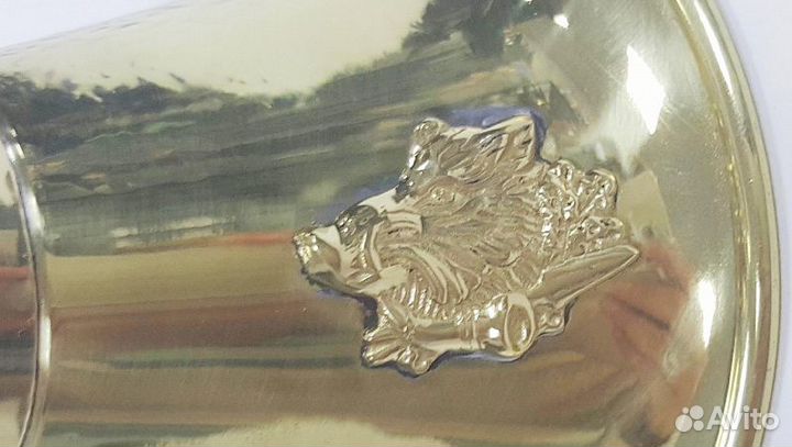 Горн охотничий (кожаная отделка) 50 см (50roundgr)