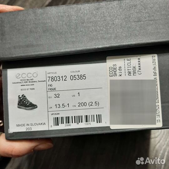 Кеды Ecco для девочки, размер 32