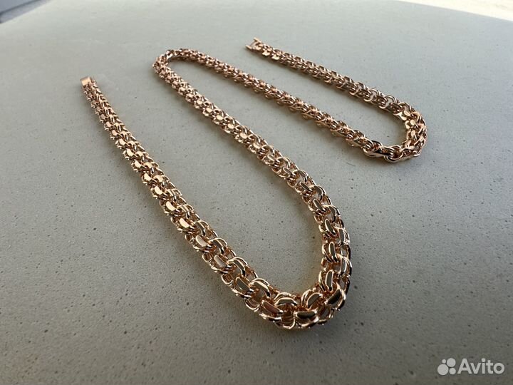 Цепочка Бисмарк покрытие золото. 8 мм 63 см