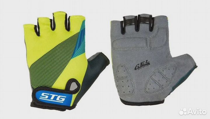 Велосипедные перчатки STG 910 p.XL (черно-салатов