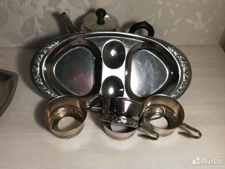 Сахарница, молочник посеребренные