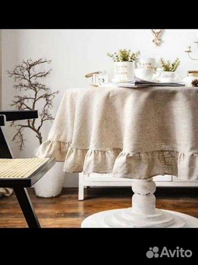 Скатерть круглая лен