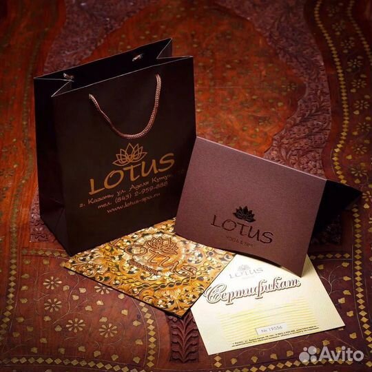Сертификат в спа салон lotus