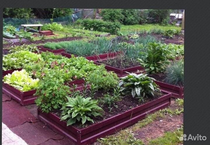 Грядка темно-красная 1м х 1м х 22см