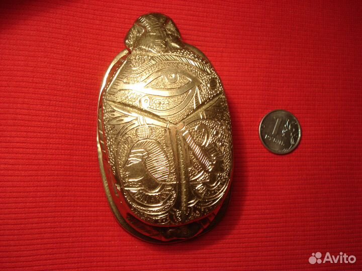 Жук Скарабей Чеканка Хепри Глаз Гора Египет Латунь