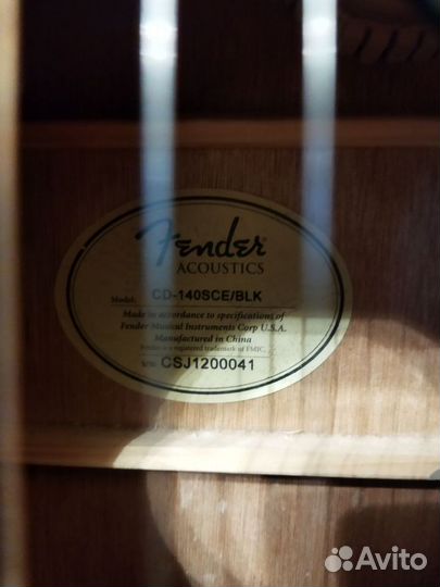 Акустическая гитара Fender CD-140SCE/BLK