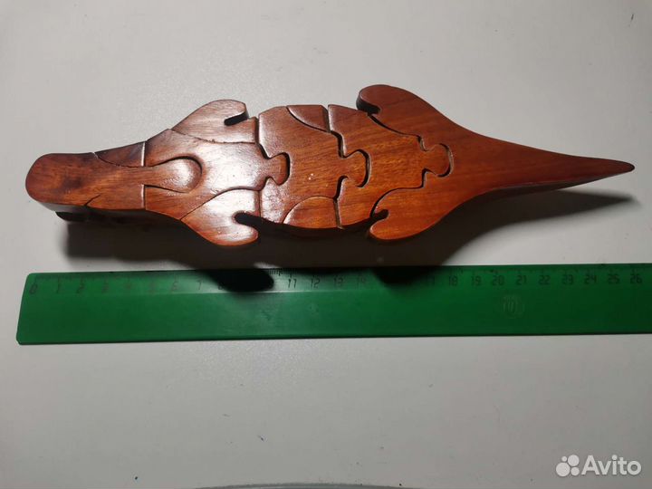 Головоломка фигурка крокодил из дерева