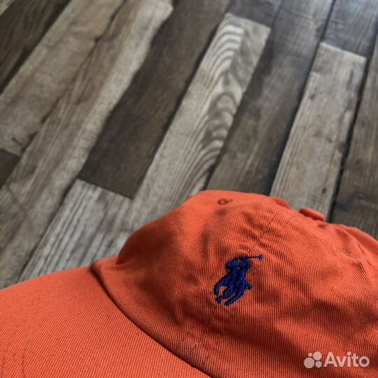 Яркая оранжевая бейсболка кепка Polo Ralph Lauren