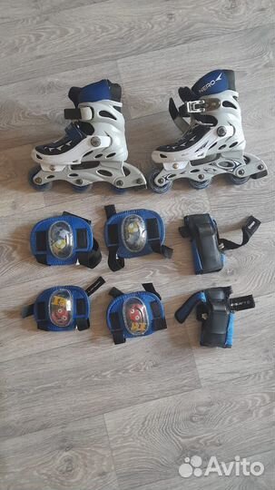 Роликовые коньки детские с защитой 31-34 размер