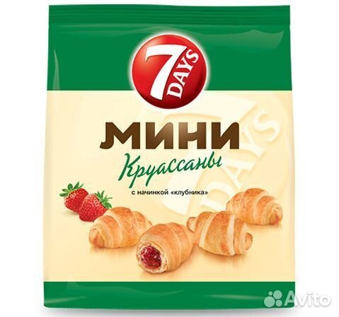 Круассан 7 Days Мини с начинкой Клубника 300 г
