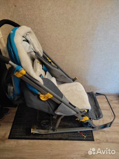 Детские санки коляска с колесами