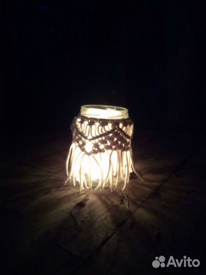 Подсвечник в технике макраме