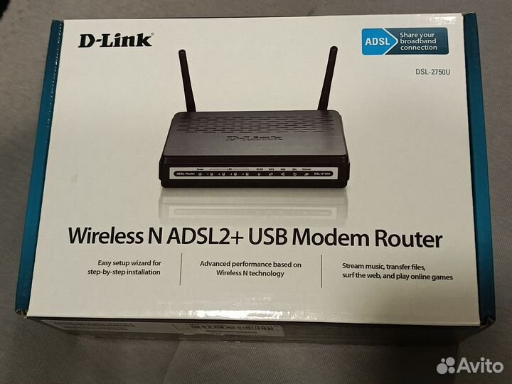 Wifi роутер + модем D-Link DSL-2750U