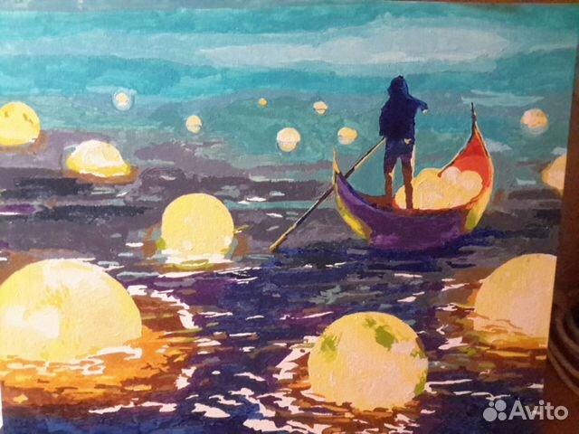 Картина. Холст. Акварель. 40 х 50 см