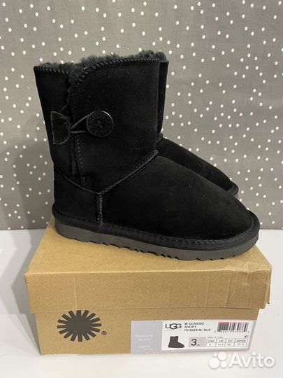 UGG угги черные с пуговкой (18 и 19см)