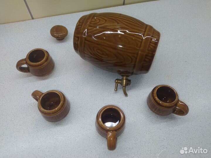 Керамический набор Бочонок и Кружки Винтаж