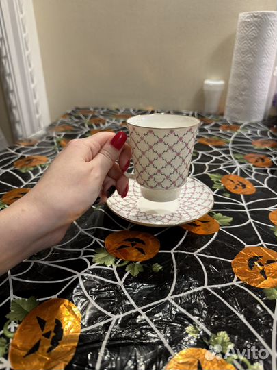 Кофейная чашка с блюдцем императорский фарфор