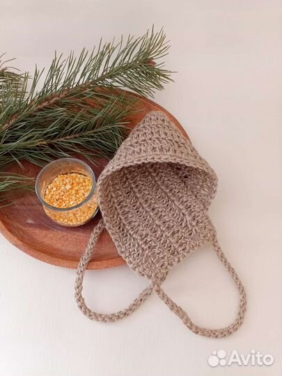 Мочалка из джута, гипоаллергенная, массажная
