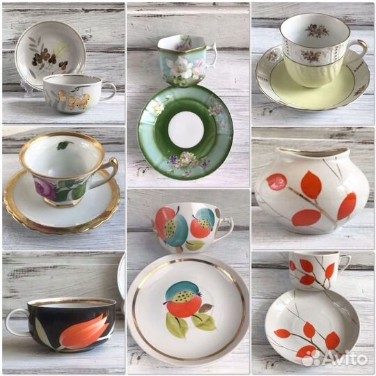 Сервиз Дулево Яблоки пара оранжевые листья