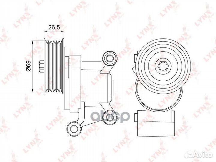 Натяжитель поликлинового ремня PT3196 lynxauto