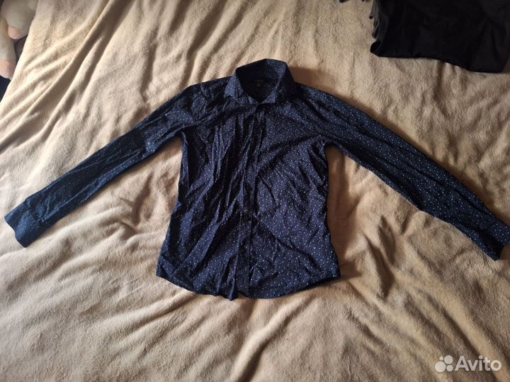 Рубашка мужская темно-синяя