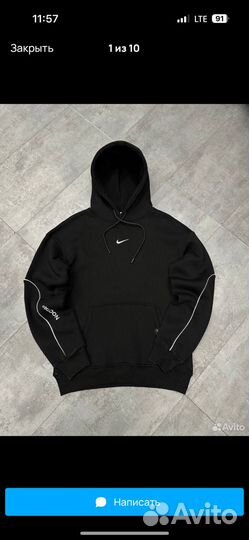 Худи Nike tech fleece черные