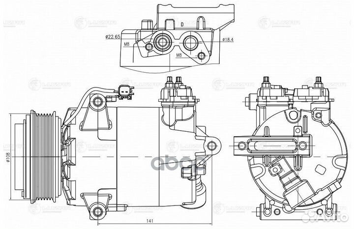 Компрессор кондиц. для а/м Ford Transit 13- 2.2D