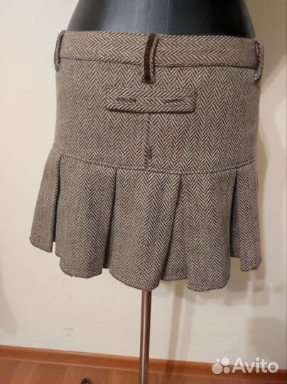 Юбка тёплая мини в складку 44 размер