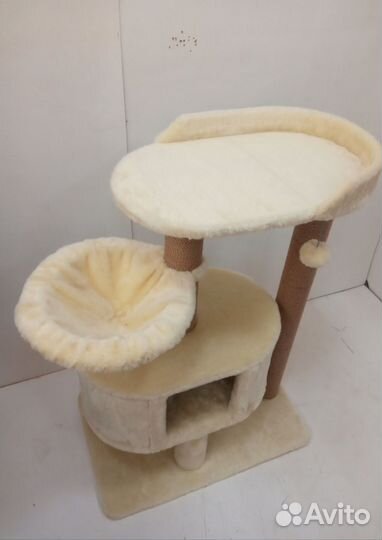 Когтеточка домик с гамаком и игрушкой