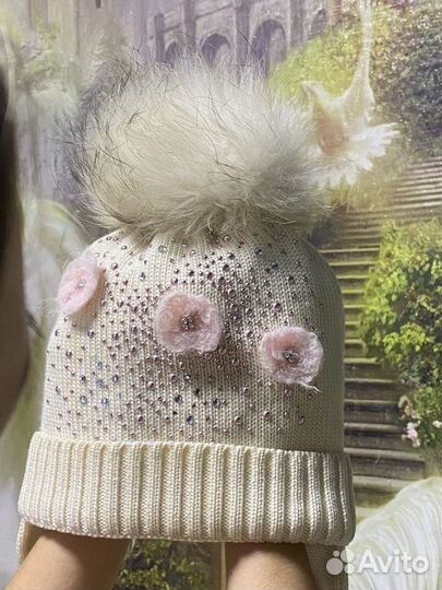 Шапка зимняя для девочки 52 54